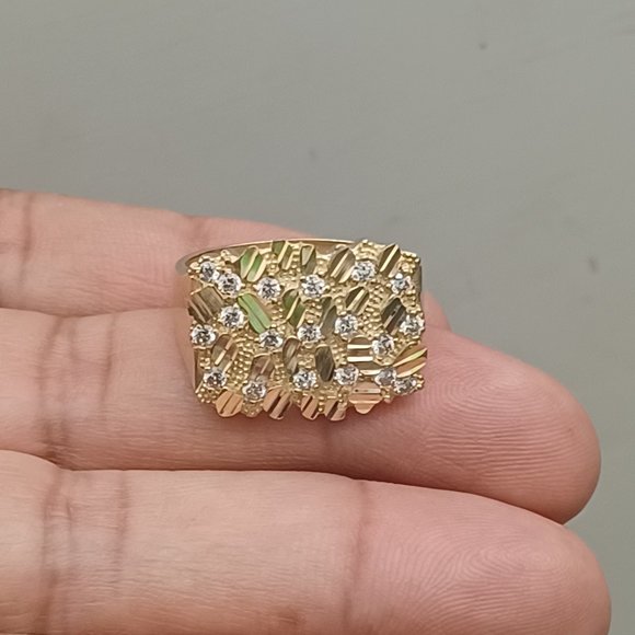 10kt Solid Gold Nugget Ring For Men size 10.3